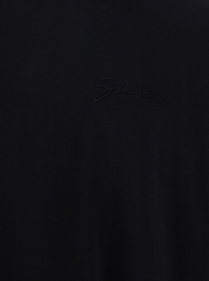 Givenchy Men Black Crewneck T-Shirt With Embossed Logo On Front In Cotton Man