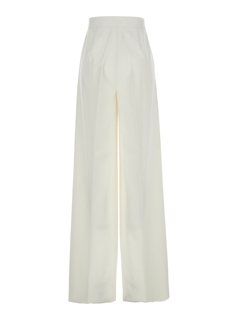 Max Mara Women 'Ninfa' White Wide Leg Pants In Virgin Wool Woman