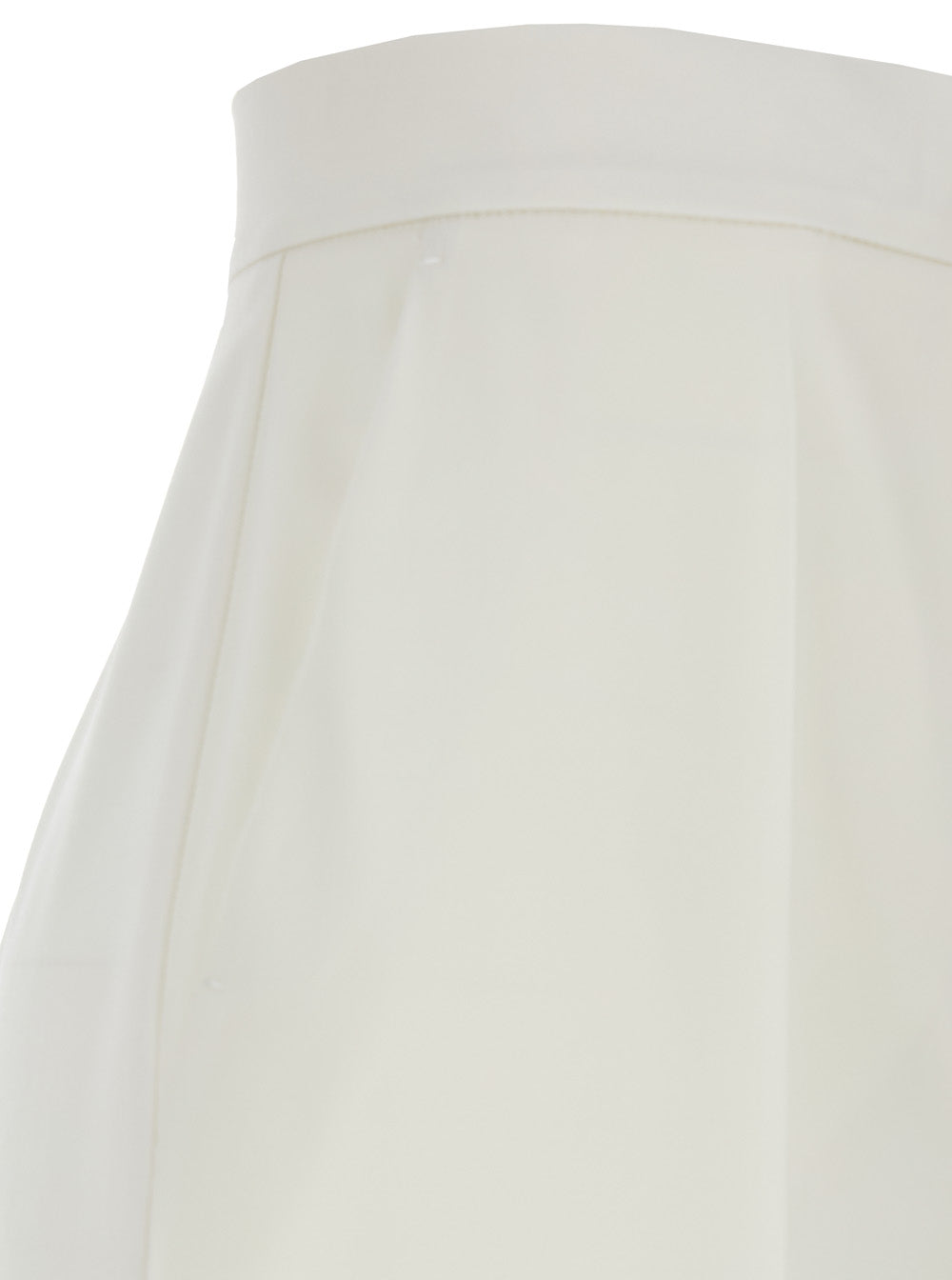 Max Mara Women 'Ninfa' White Wide Leg Pants In Virgin Wool Woman