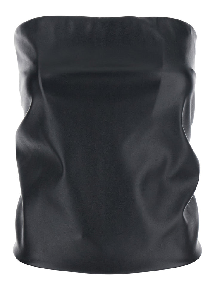 Sportmax Women 'Lindsey' Black Bandeau Top With V-Neck On The Back In Tech Fabric Woman