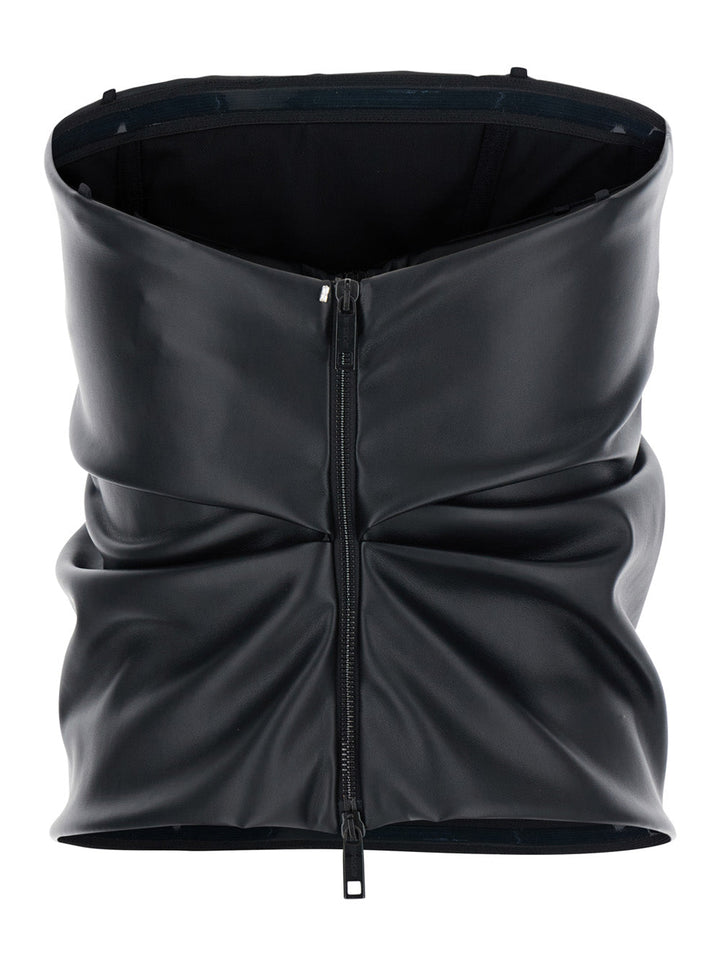 Sportmax Women 'Lindsey' Black Bandeau Top With V-Neck On The Back In Tech Fabric Woman