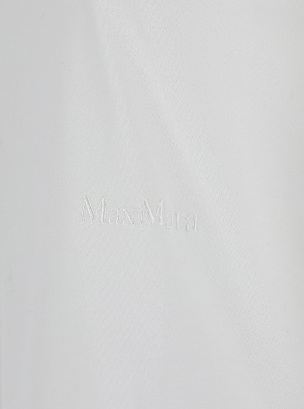 Max Mara Women 'Nerina' White Crewneck T-Shirt With Tonal Logo Lettering On The Front In Cotton Woman