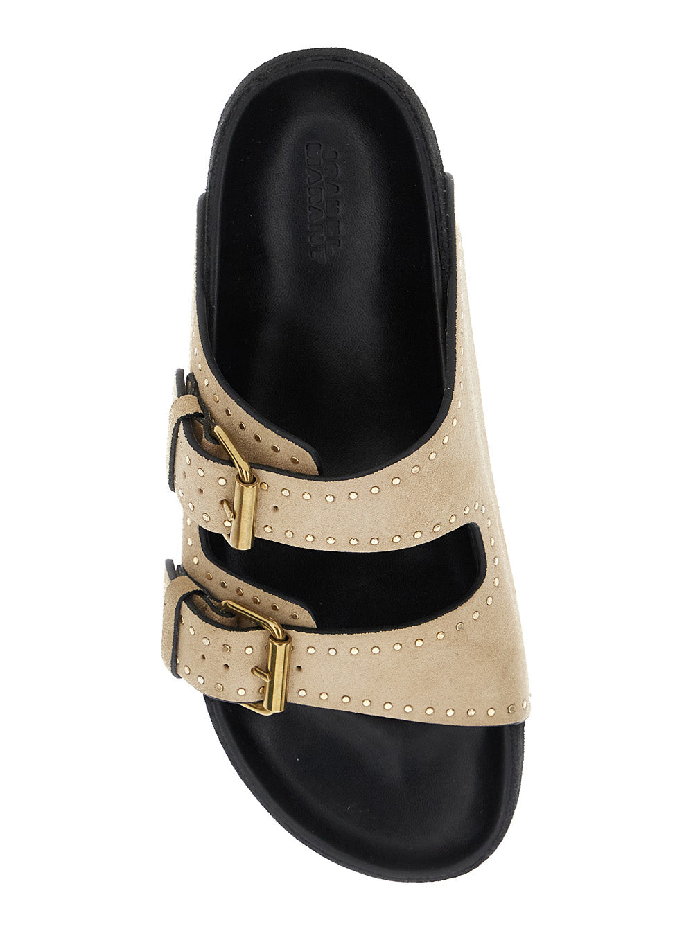 Isabel Marant Women 'Lennyo' Beige Slip-On Sandals With Stud Details In Suede Woman