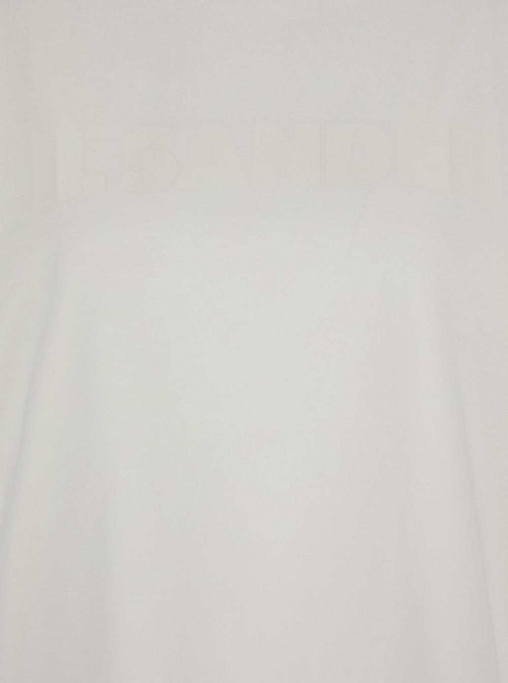 Jil Sander Women White Crewneck T-Shirt With Tonal Logo Print On The Front In Cotton Woman