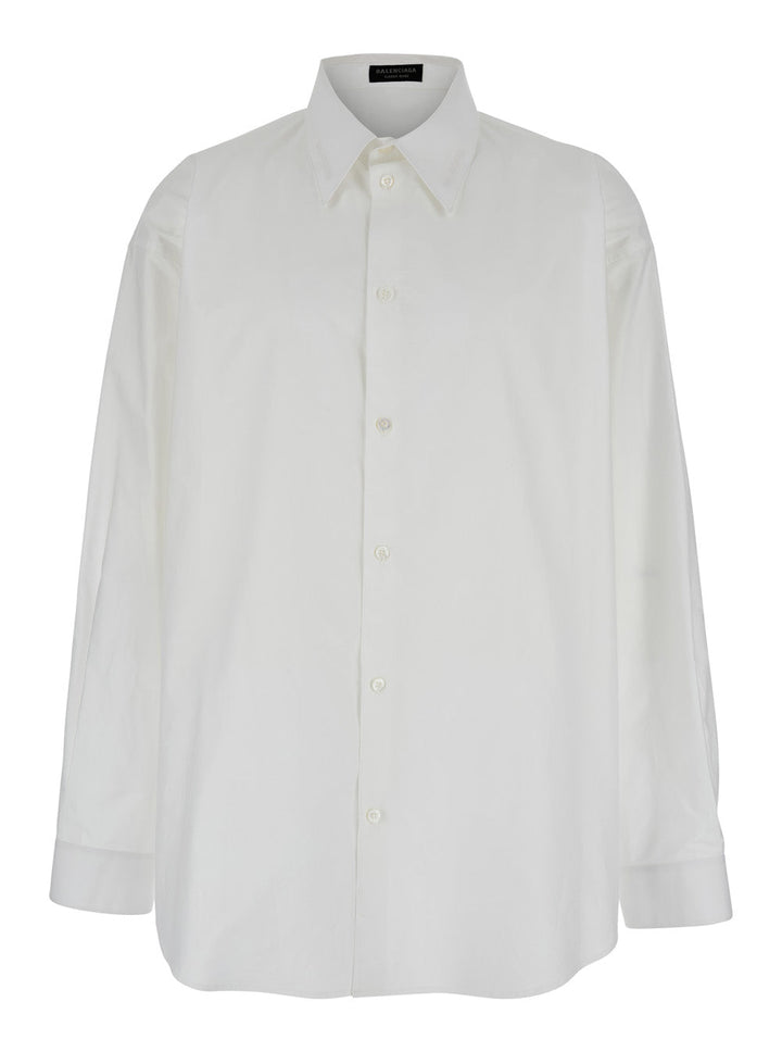 Balenciaga Men White Shirt With Pointed Collar In Cotton Man
