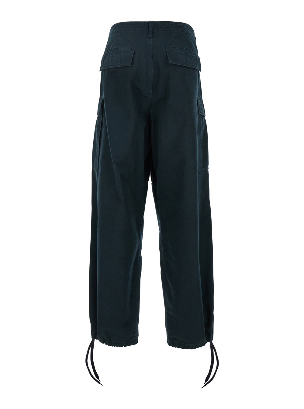 Balenciaga Men Blue Pants With Drawstring Waist And Cargo Pockets In Cotton Man