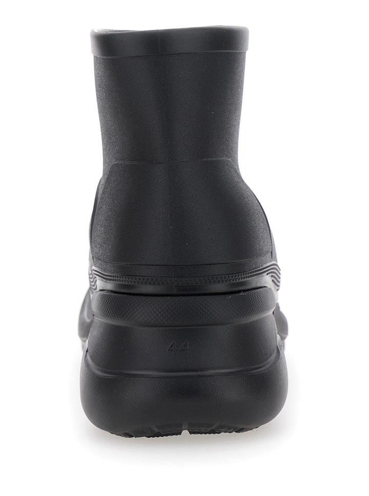 Balenciaga Men 'Crocs' Black Ankle Boots With Embossed Logo On The Front In Tech Fabric Man