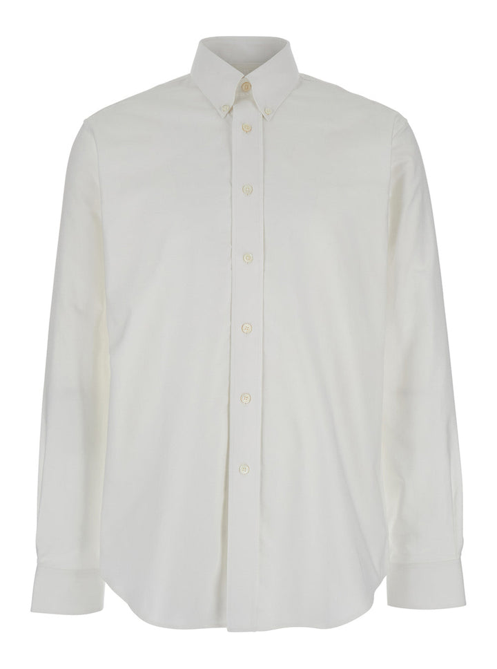 Givenchy Men White Shirt With Logo Embroidered On The Front In Cotton Man