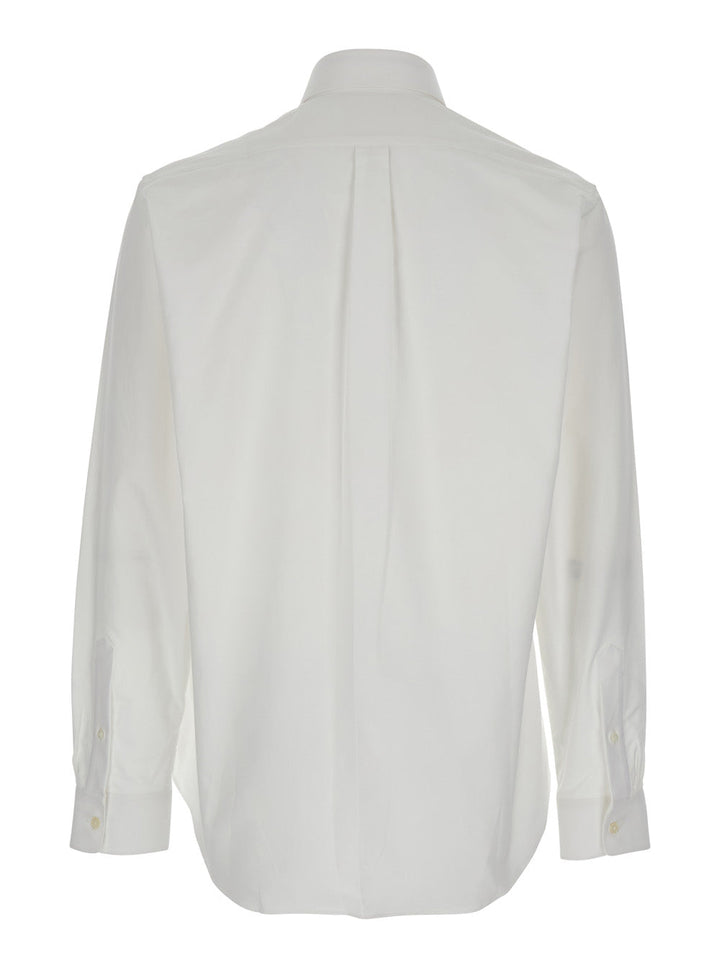 Givenchy Men White Shirt With Logo Embroidered On The Front In Cotton Man