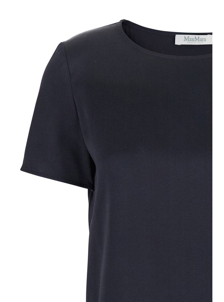 Max Mara Women 'Dida' Blue Crewneck T-Shirt In Silk Woman