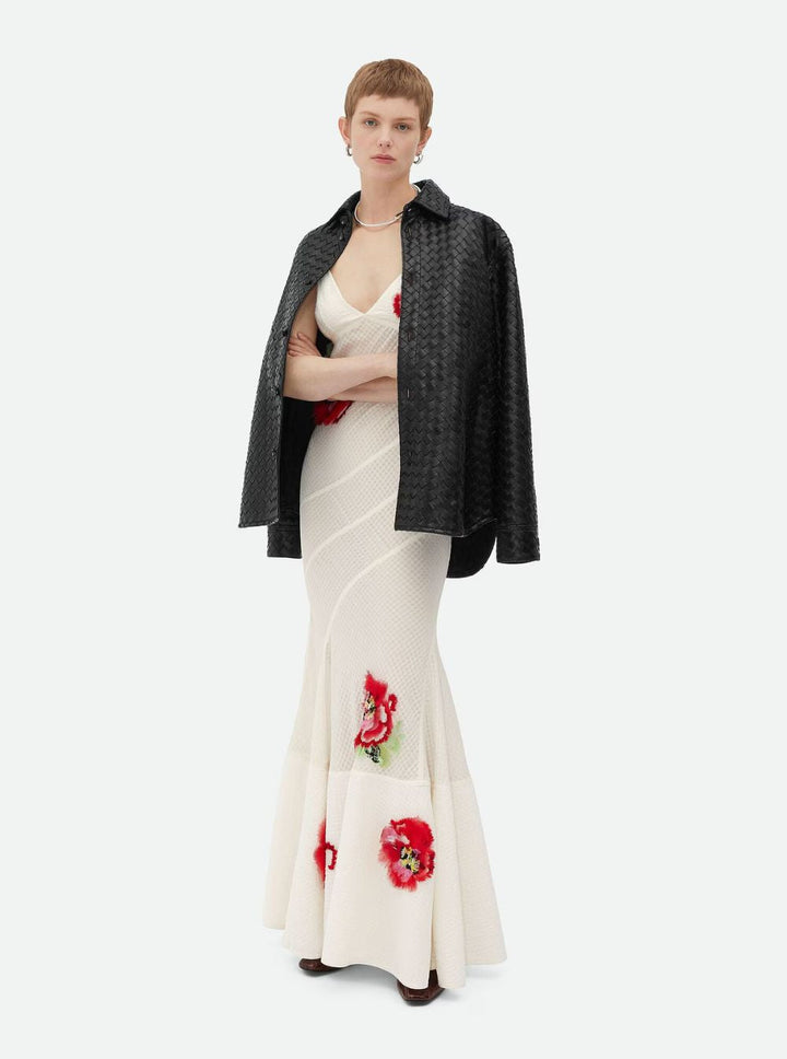 Bottega Veneta Women Black Shirt With All-Over Woven Pattern In Leather Woman