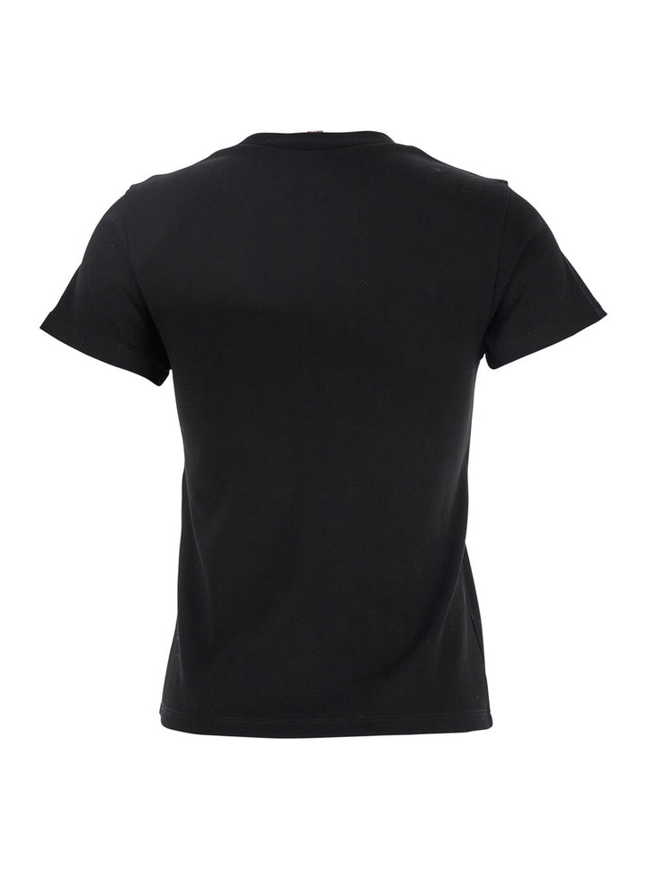 Alexander Mcqueen Women Black Crewneck T-Shirt With Skull Embroidery On The Front In Cotton Woman