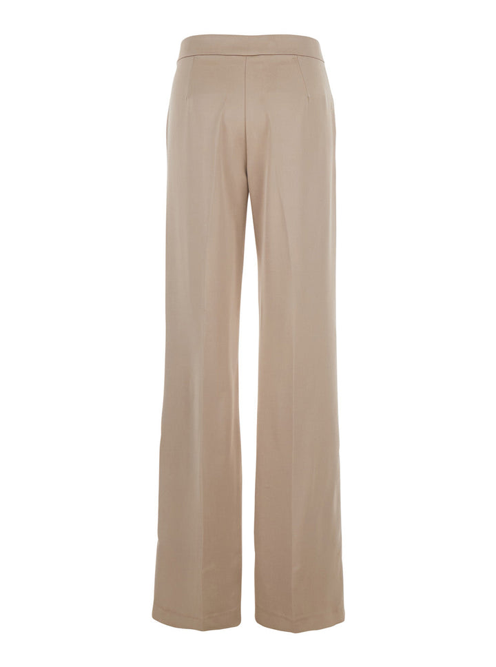 The Andamane Women Beige Pants With Pences On The Front In Tech Fabric Woman