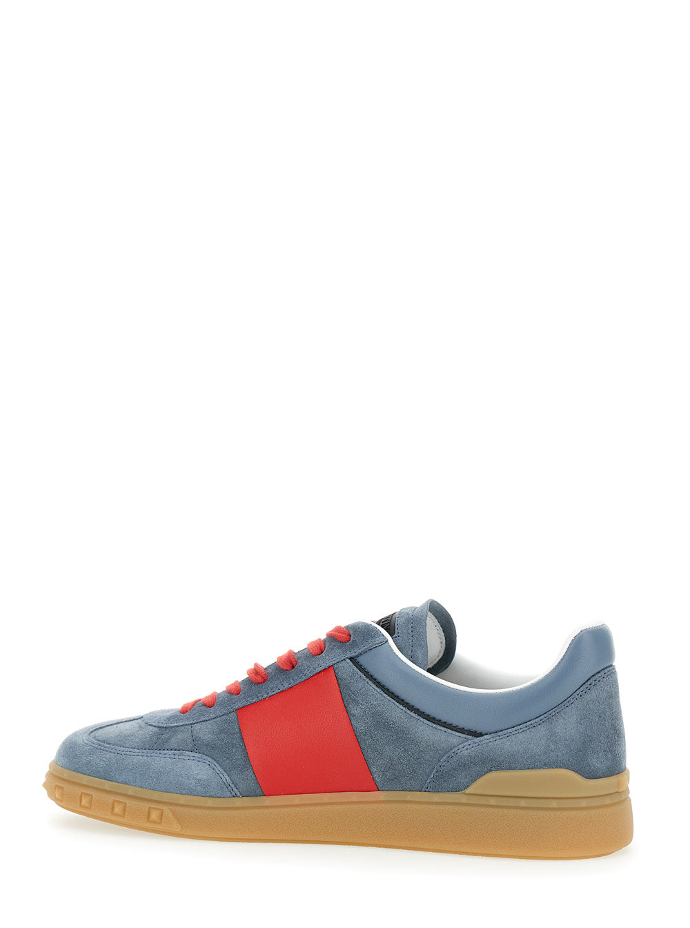 Valentino Garavani Men 'Upvillage' Grey Low Top Sneakers With Screen Printed Logo In Leather Man