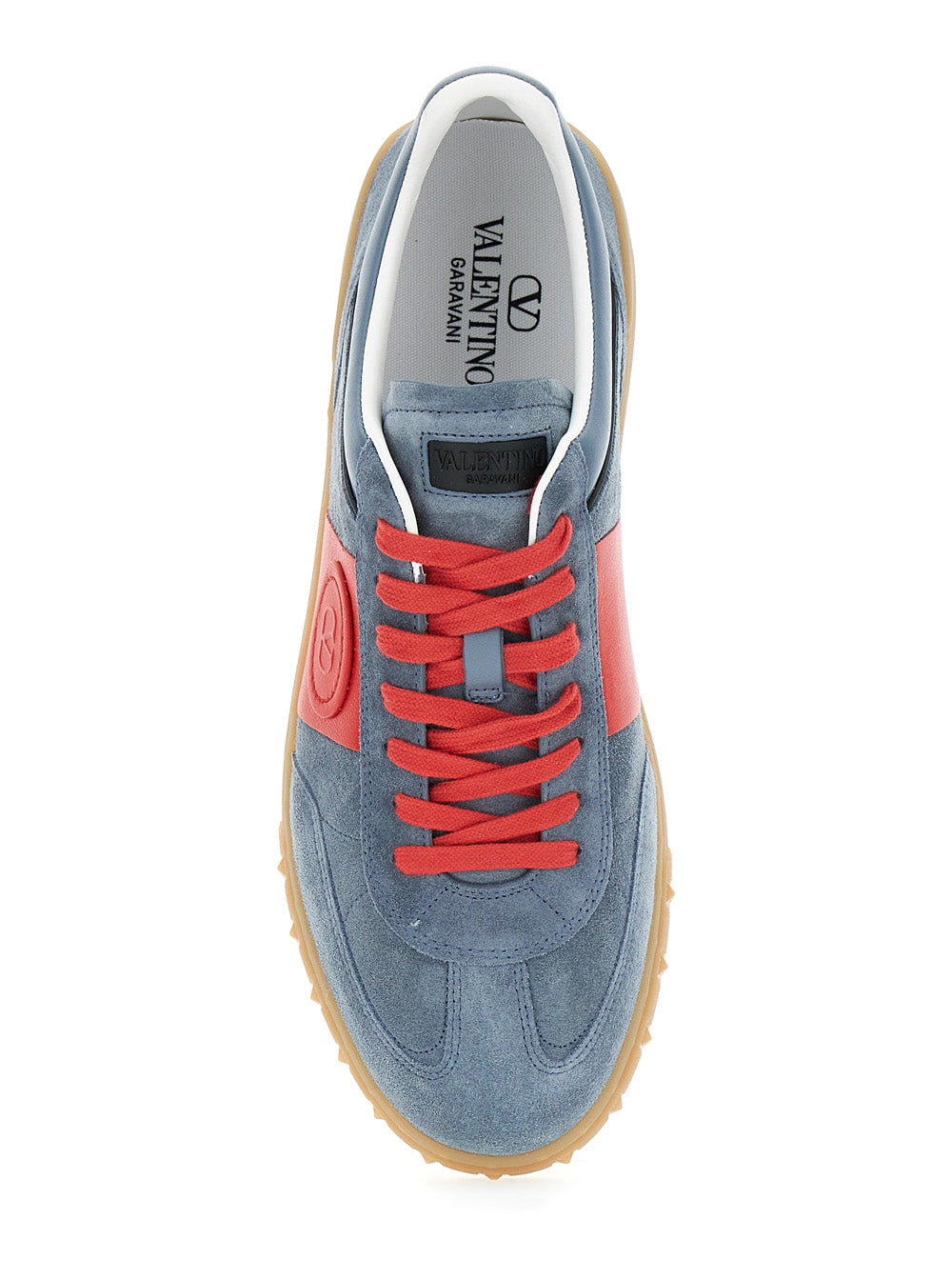 Valentino Garavani Men 'Upvillage' Grey Low Top Sneakers With Screen Printed Logo In Leather Man