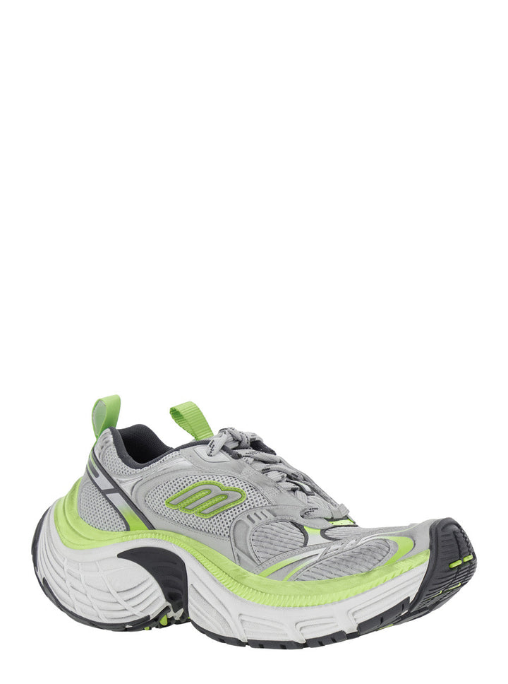 Balenciaga Men '10Xl' Grey Sneakers With Embossed Logo On The Tongue In Tech Fabric Man