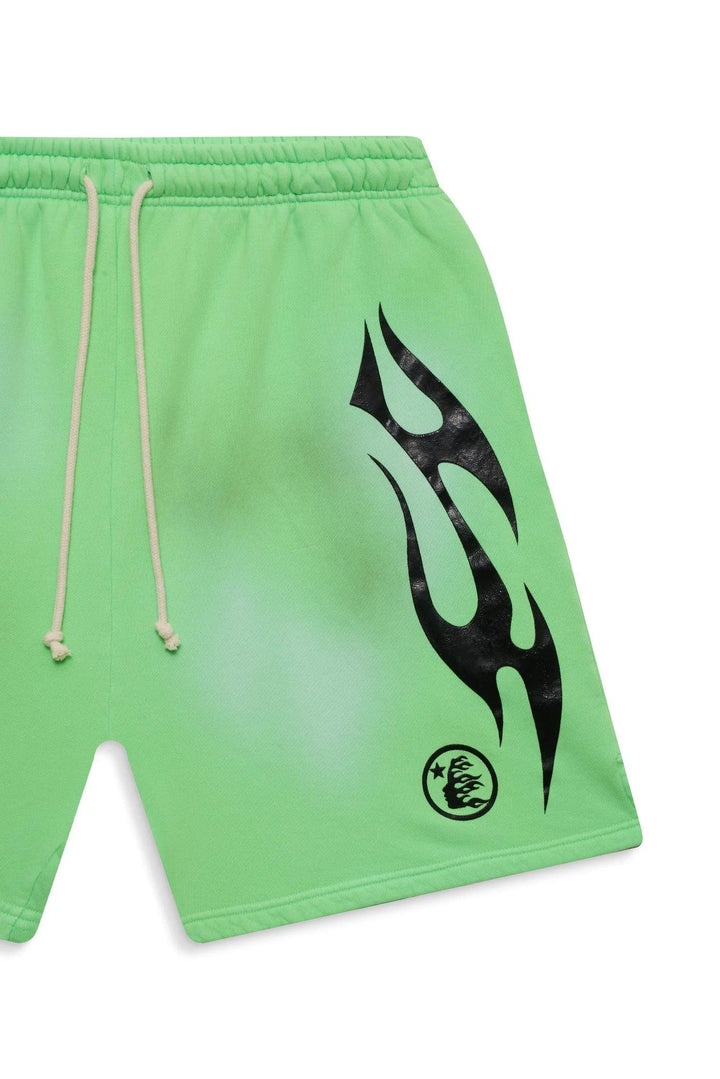 Hellstar Studios Flame Shorts Neon Green