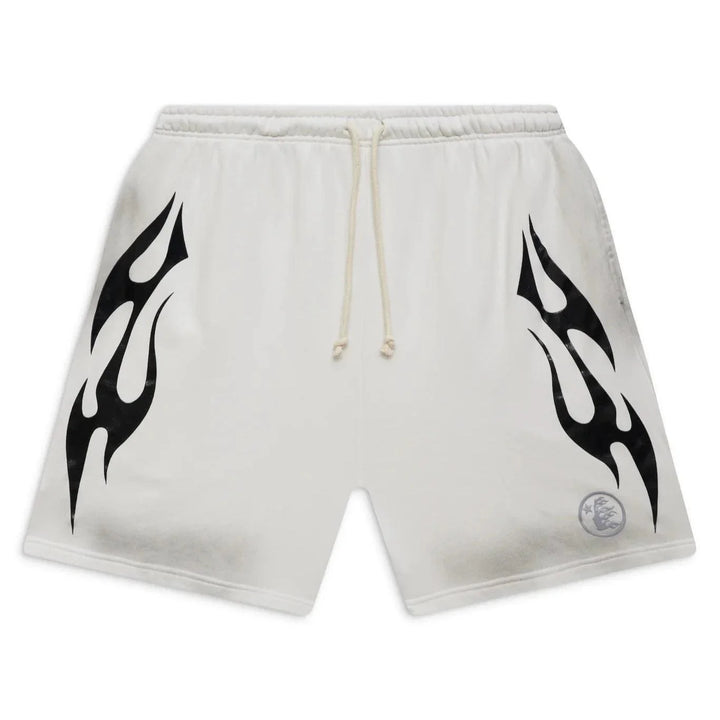 Hellstar Flame Shorts White & Grey
