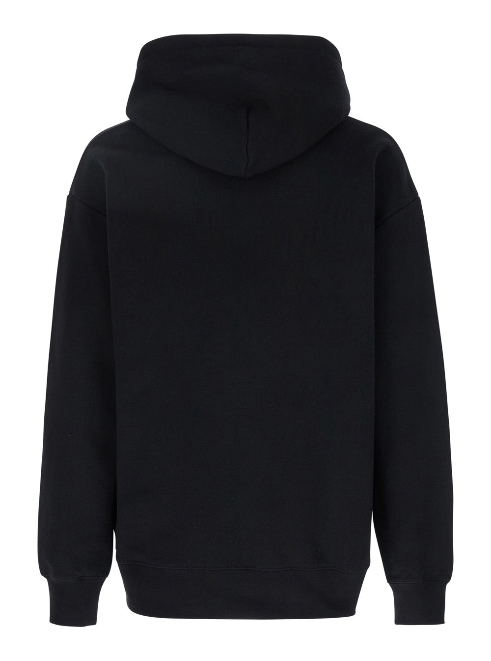 Valentino Men 'Chez' Black Hoodie With Drawstring Hood And Maxi Logo Print On The Front In Cotton Man