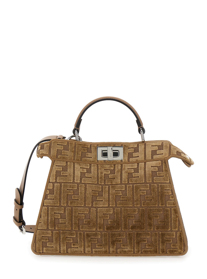 Fendi Women 'Peekaboo Iseeu Small' Brown Handbag With All-Over Ff Motif In Fabric Woman