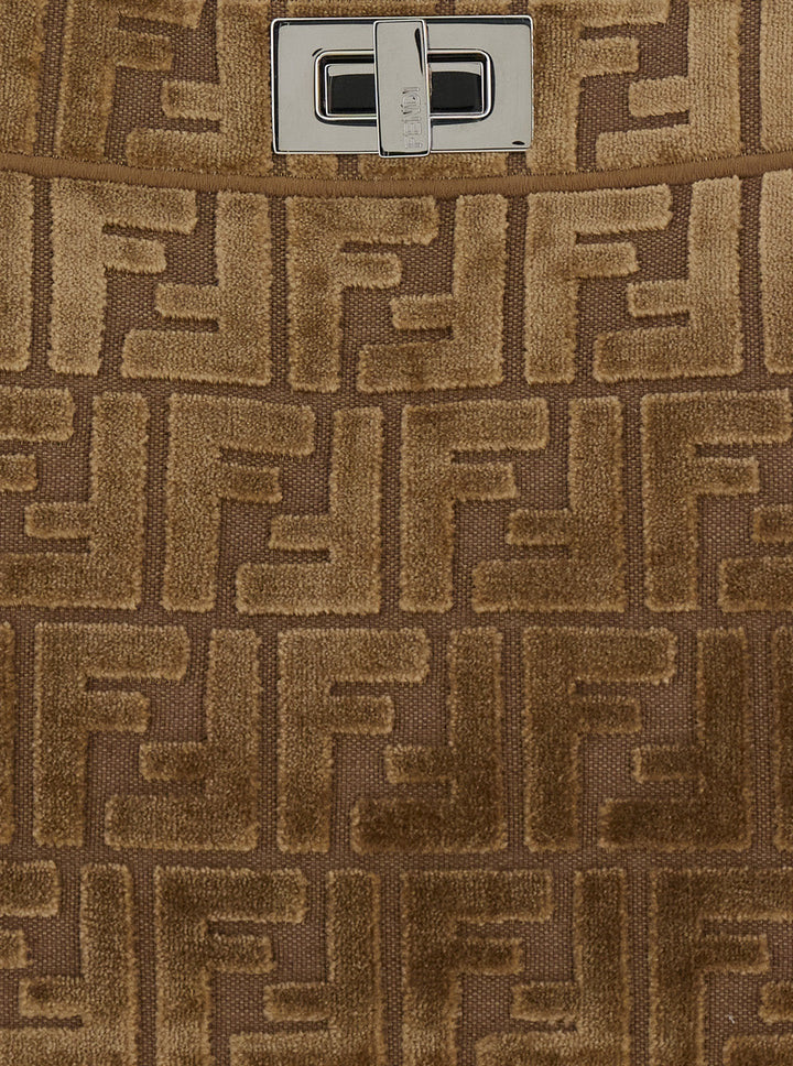 Fendi Women 'Peekaboo Iseeu Small' Brown Handbag With All-Over Ff Motif In Fabric Woman