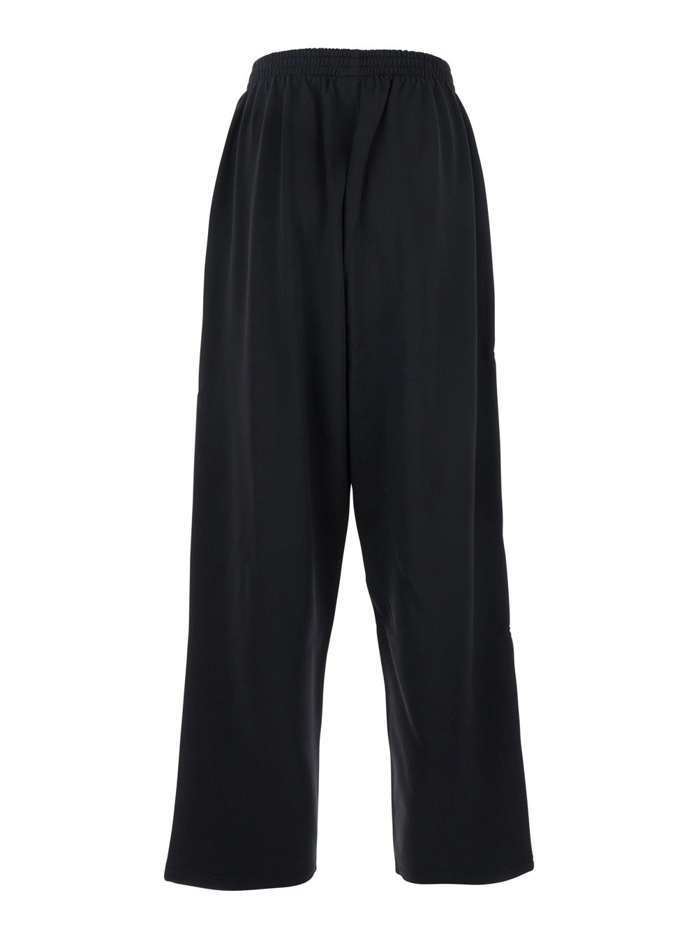 Balenciaga Men Black Pants With Elastic Waist And Logo Detail On The Front In Cotton Blend Man