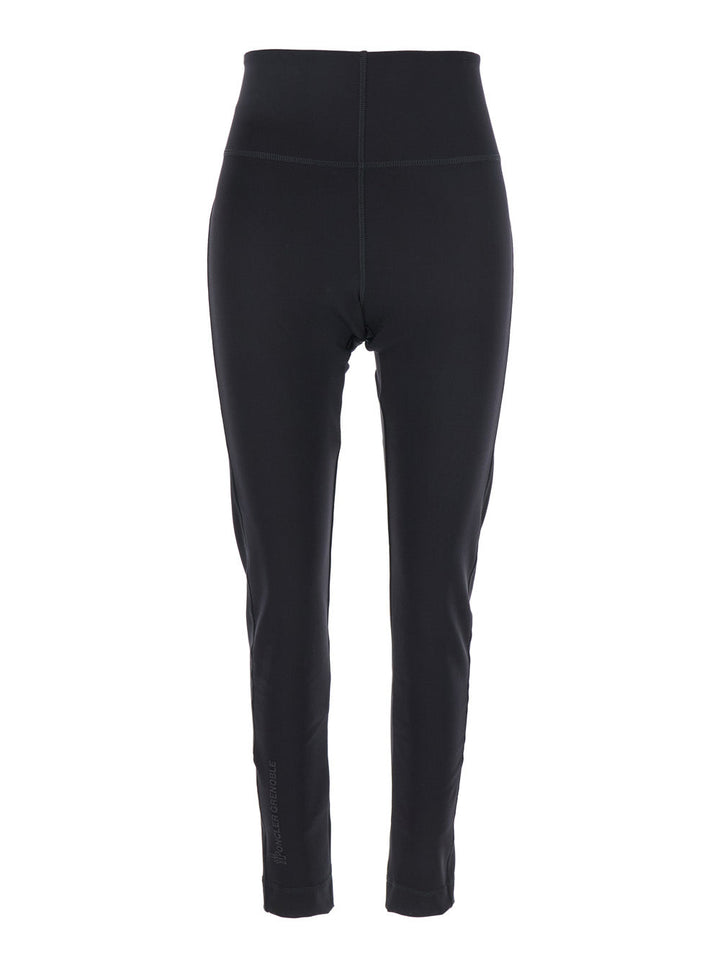 Moncler Grenoble Women Black Leggings With Back Pocket In Tech Fabric Woman
