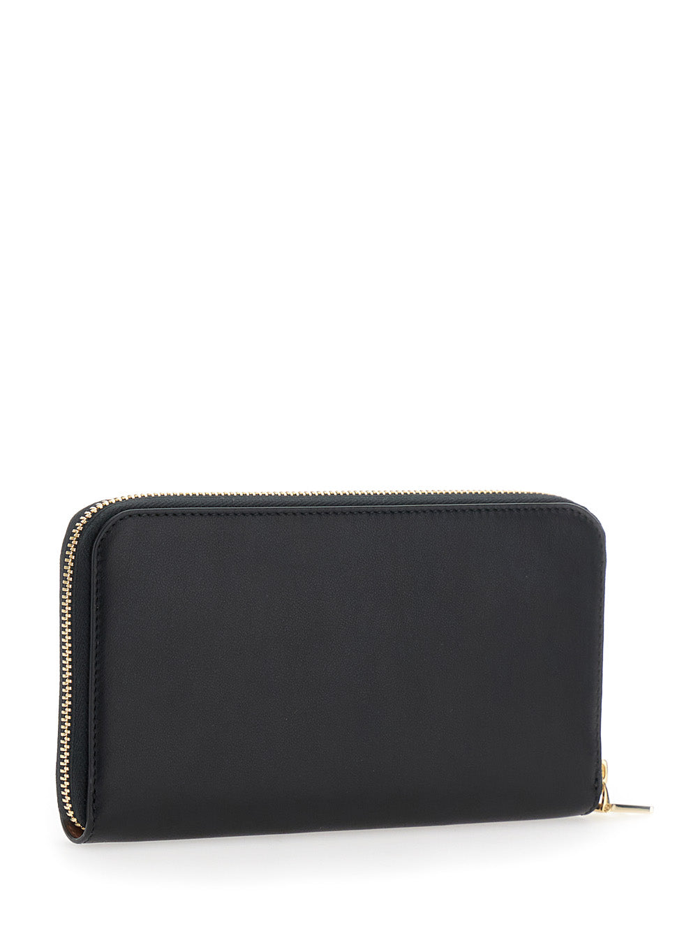 Ferragamo Women 'Continental' Black Wallet With Logo Lettering On The Front In Leather Woman