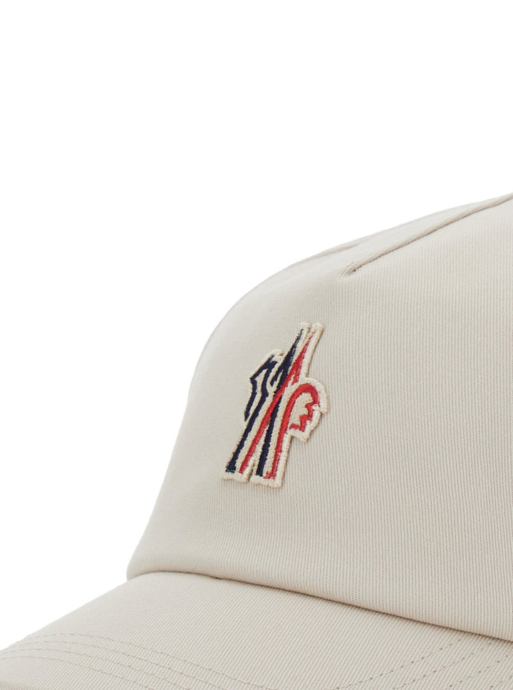Moncler Grenoble Men Grey Baseball Cap With Logo Embroidery In Cotton Man