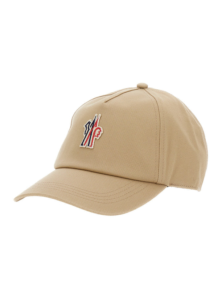 Moncler Grenoble Women Beige Baseball Cap With Logo Patch On The Front In Cotton Woman