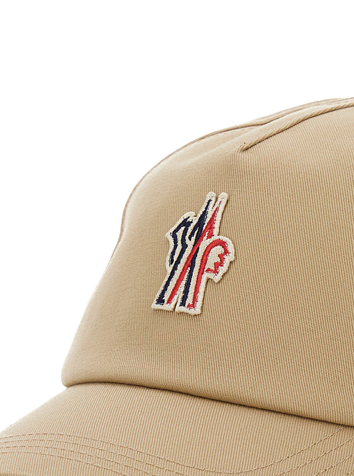 Moncler Grenoble Women Beige Baseball Cap With Logo Patch On The Front In Cotton Woman