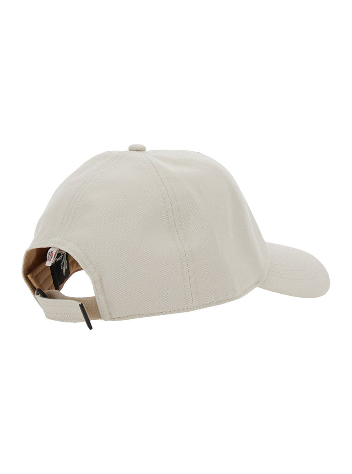 Moncler Grenoble Women White Baseball Cap With Logo Patch On The Front In Cotton Woman