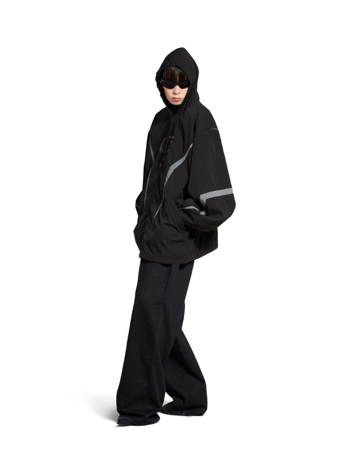 Balenciaga Men 'Loop Sports Icon' Black Jacket With Front Motif In Tech Fabric Man