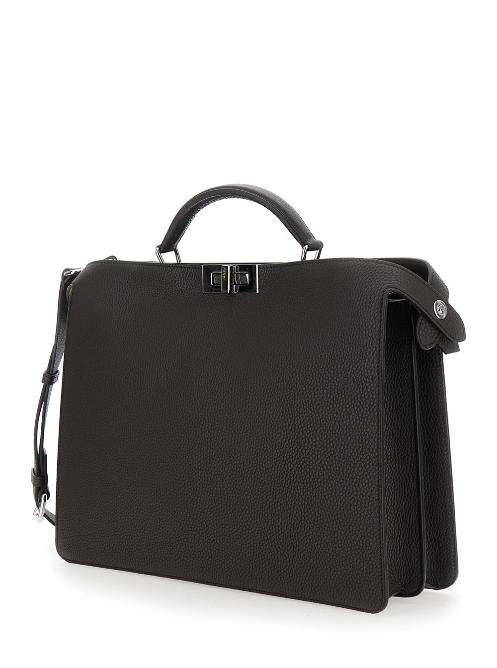 Fendi Men 'Iseeu Medium' Brown Handbag With Removable Internal Pocket In Leather Man