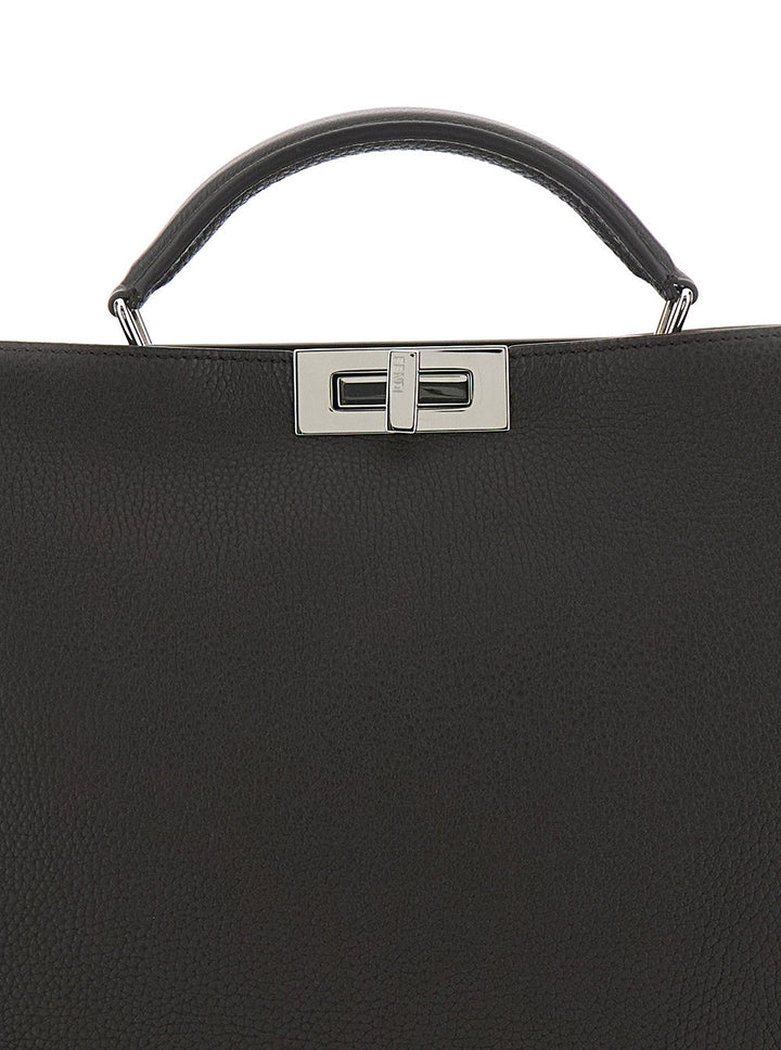 Fendi Men 'Iseeu Medium' Brown Handbag With Removable Internal Pocket In Leather Man
