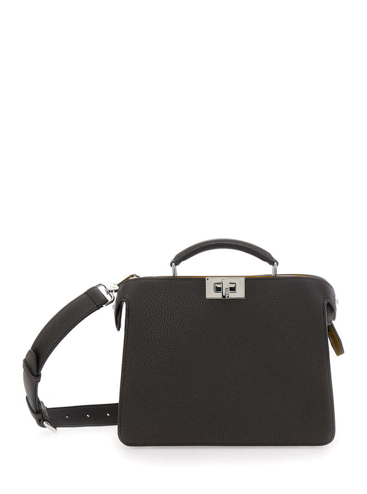 Fendi Men 'Iseeu Small' Brown Handbag With Removable Internal Pocket In Leather Man