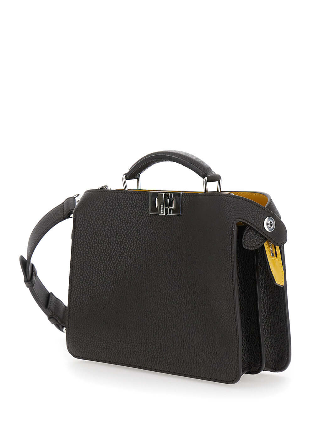 Fendi Men 'Iseeu Small' Brown Handbag With Removable Internal Pocket In Leather Man