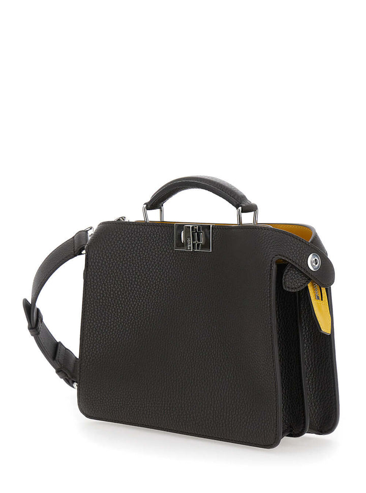 Fendi Men 'Iseeu Small' Brown Handbag With Removable Internal Pocket In Leather Man