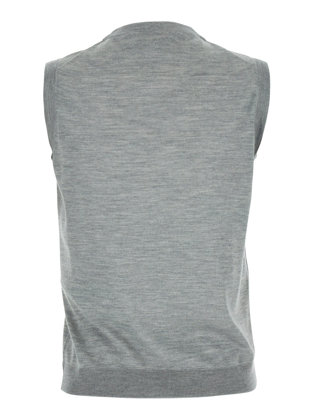 Gucci Women Grey Sleeveless Sweater With Logo On The Front In Cashmere Woman