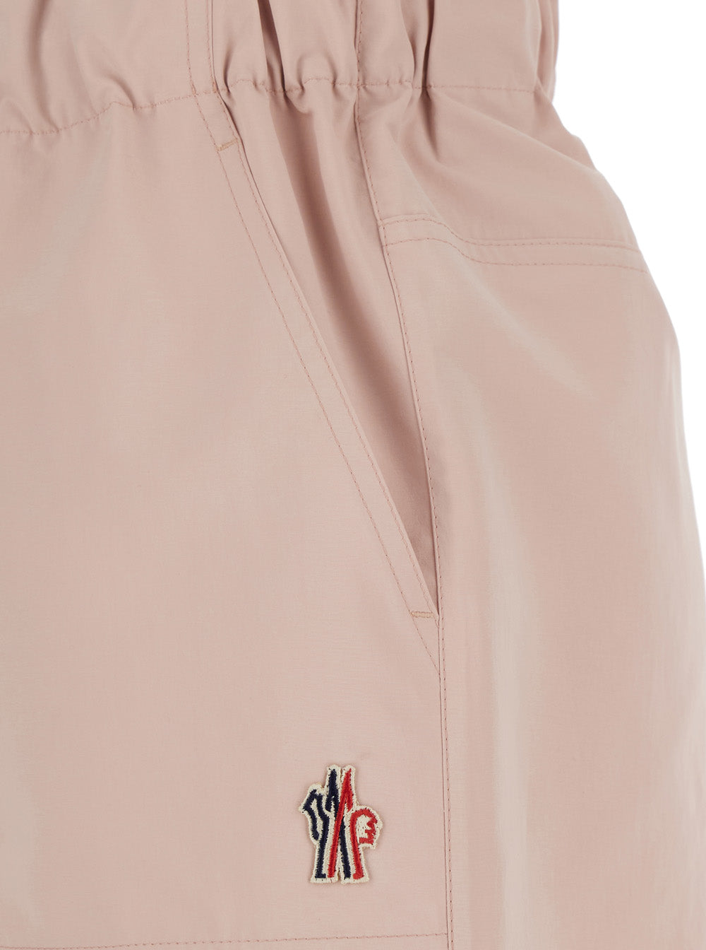 Moncler Grenoble Women Pink Shorts With Elastic Drawstring Elastic Waist And Logo Embroidery On The Side In Tech Fabric Woman