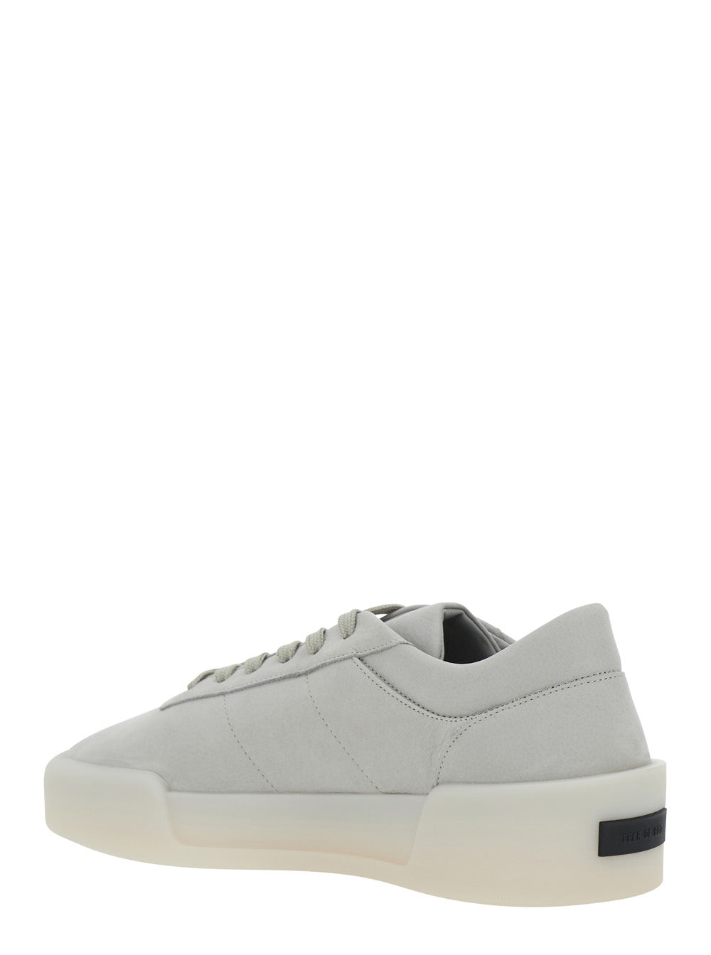 Fear Of God Men 'Aerobic Low' Grey Low Top Sneakers With Logo Patch On The Rear In Leather Man