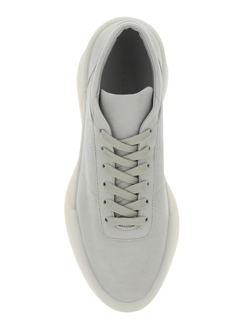 Fear Of God Men 'Aerobic Low' Grey Low Top Sneakers With Logo Patch On The Rear In Leather Man