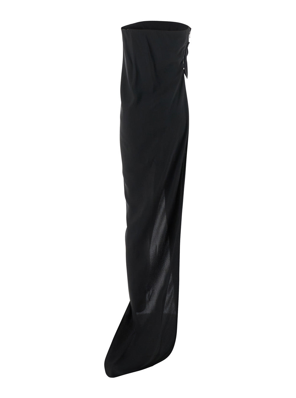 Rick Owens Women 'Lido' Black Long Dress With Straight Neckline And Asymmetric Design In Viscose Blend Woman