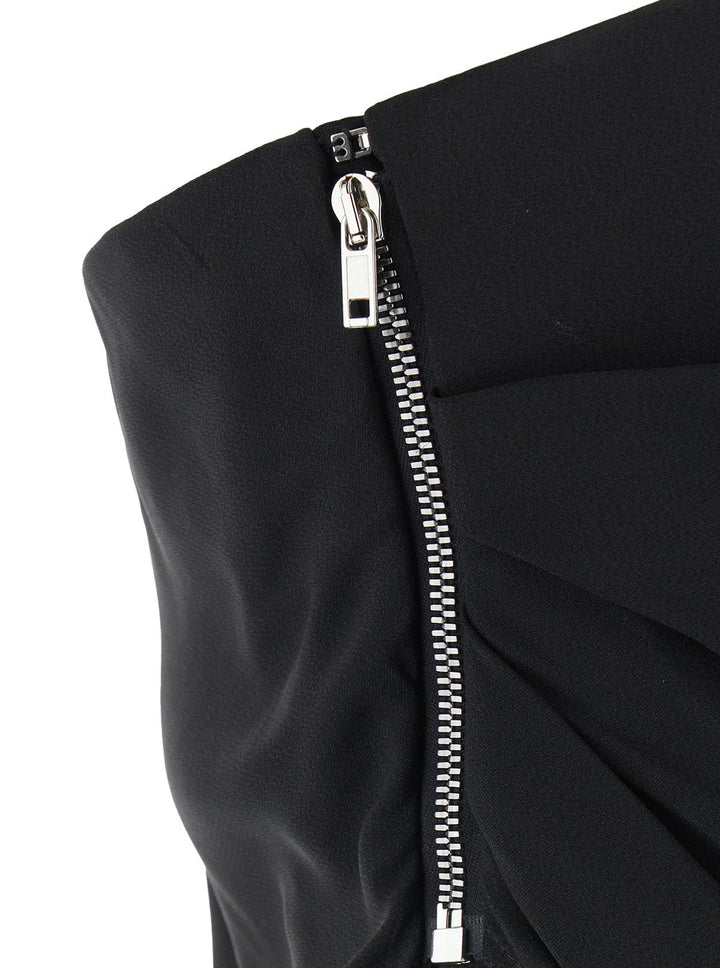 Rick Owens Women 'Lido' Black Long Dress With Straight Neckline And Asymmetric Design In Viscose Blend Woman