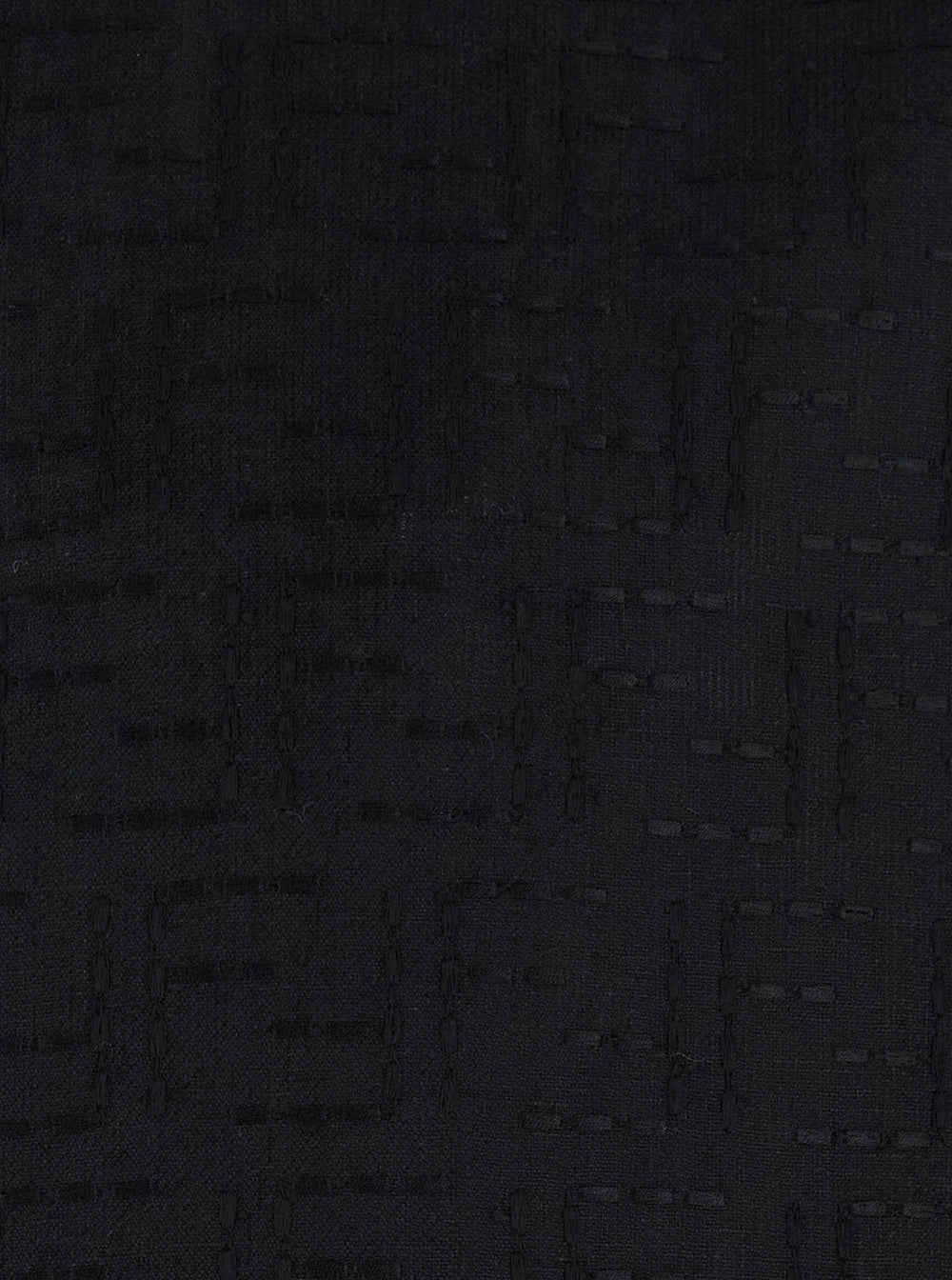 Fendi Men Black Oversize Shirt With Short Wide Sleeves And All-Over Ff Embroidery In Linen Blend Man