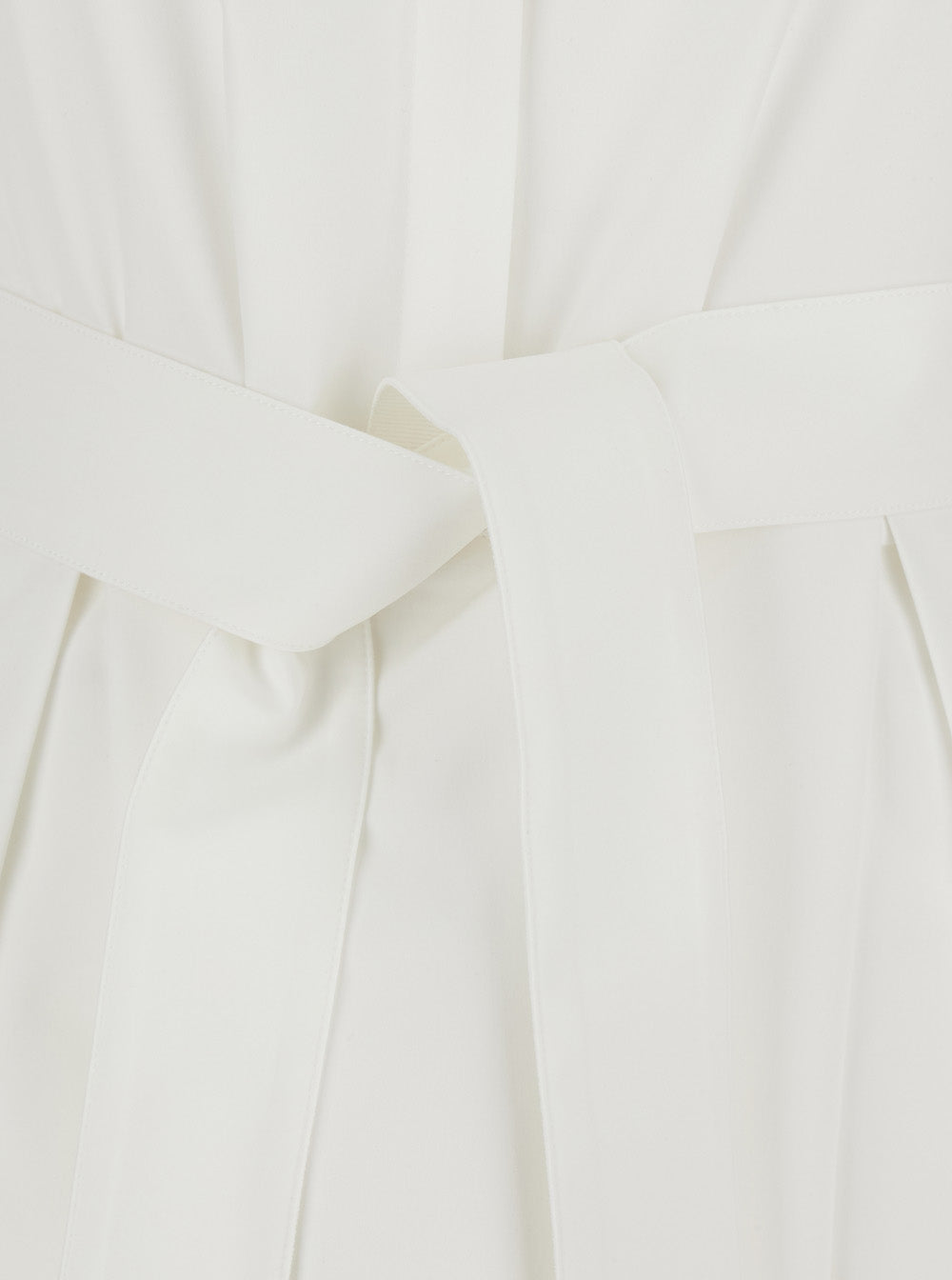 Herno Women White Sleeveless Dress With Classic Collar And Adjustable Belt In Tech Fabric Stretch Woman