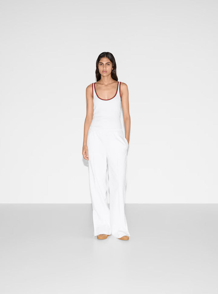 Gucci Women White Pants With Elastic Drawstring Waist In Tech Fabric Woman