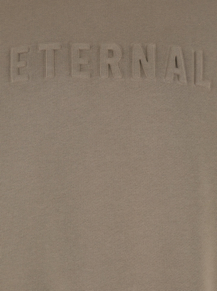 Fear Of God Men 'Eternal Beige Crewneck T-Shirt With Dropped Shoulders And Tonal Embroidery On The Front In Cotton Blend Man