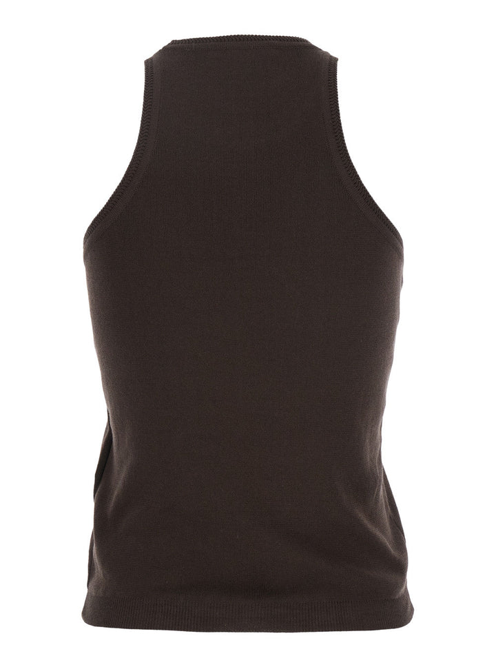 Max Mara Women 'Arness' Black Sleeveless Top With Halterneck In Cotton Woman