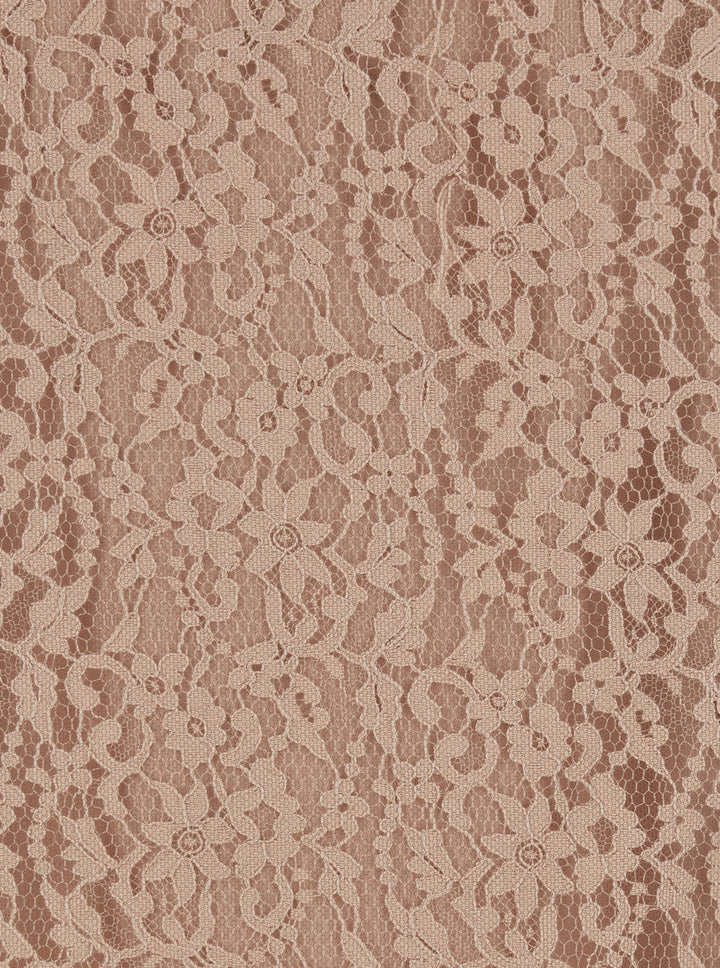 Fendi Women Beige Tube Skirt With All-Over Floral Embroidery In Lace Woman